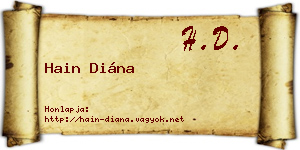 Hain Diána névjegykártya
